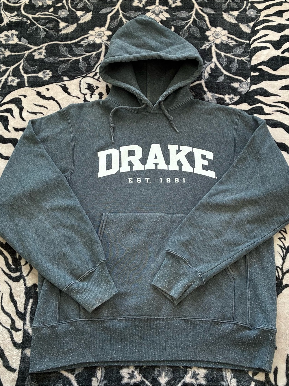 017 - VINTAGE 00s DRAKE UNIVERSITY COLLEGE REVERSE WEAVE CHAMPION HOODIE